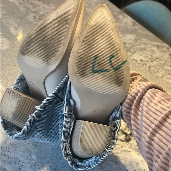 Steve Madden MADDEN Denim Blue and White Boots Ankle Booties Size 7 - Picture 9 of 11